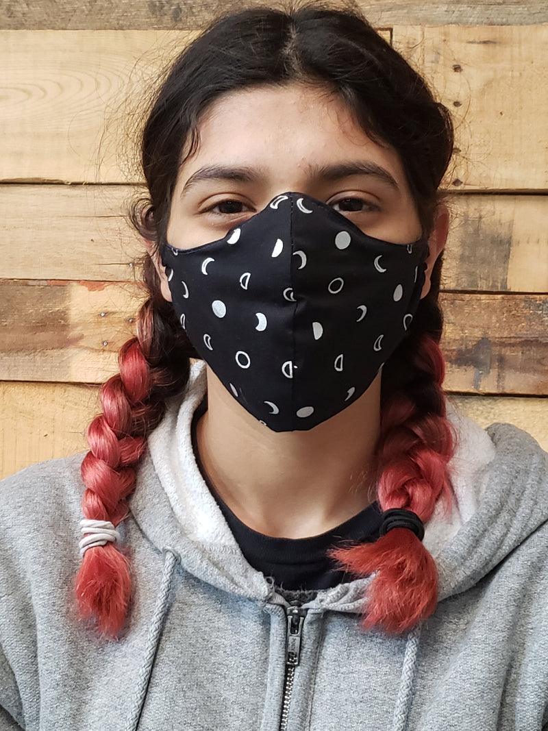 All Black Moon Handmade Fashion Face Mask (not a protective mask)